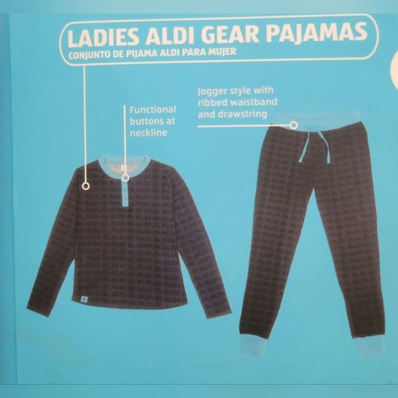 LAST ONE!  ALDI SZ M Ladies Pajamas 2023 Capsule Collection AISLE OF SHAME - Picture 3 of 10